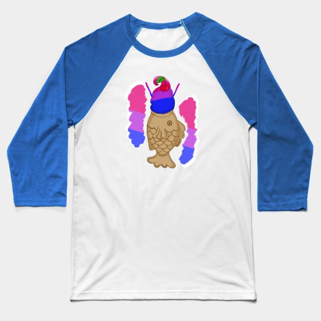 Pride Taiyaki Ice cream-Bi flag Baseball T-Shirt by VixenwithStripes